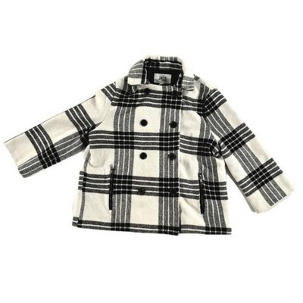 Jack by BB Dakota Women's Plaid Double Breasted Coat Jacket Button Up Outerwear